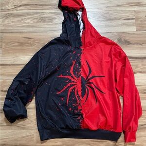 SHEIN Red and Black Splatter Hoodie